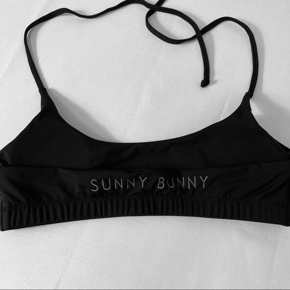 SUNNY BUNNY SWIM Summer Black Top adjustable tie removable pads NEW M - Picture 11 of 11